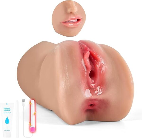 3 in 1 Male Masturbator Adult Sex Toys - 3D Textured Pussy